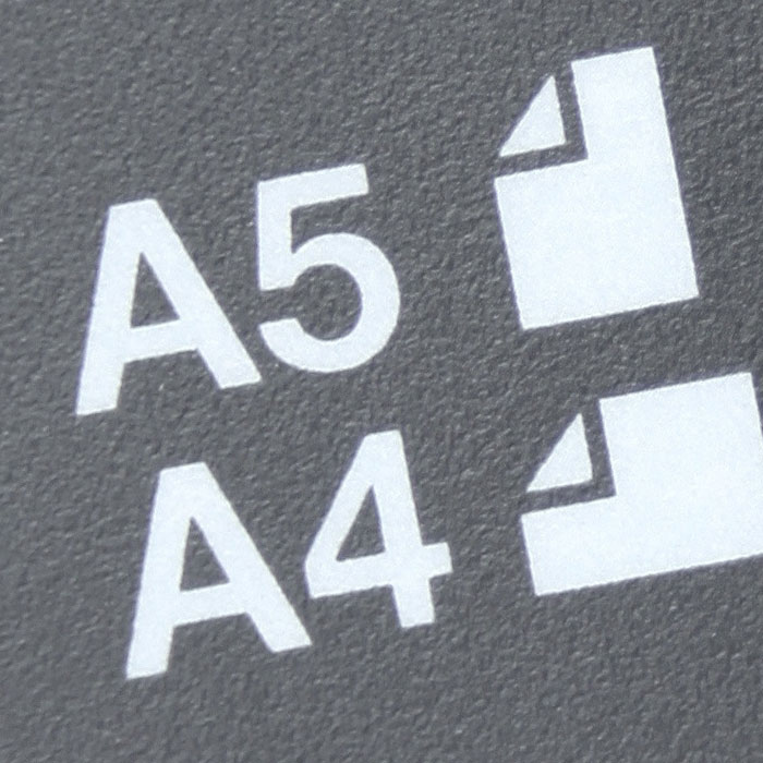 Detail of paper size icons on photocopier