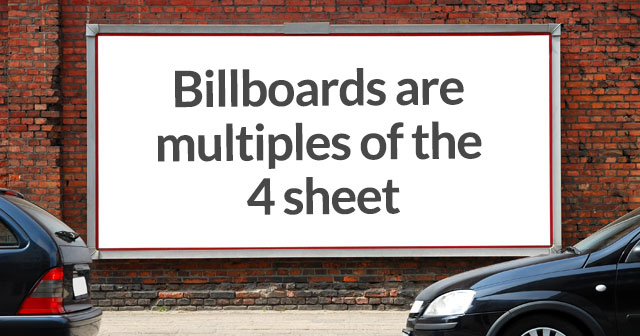 Street scene showing a billboard poster