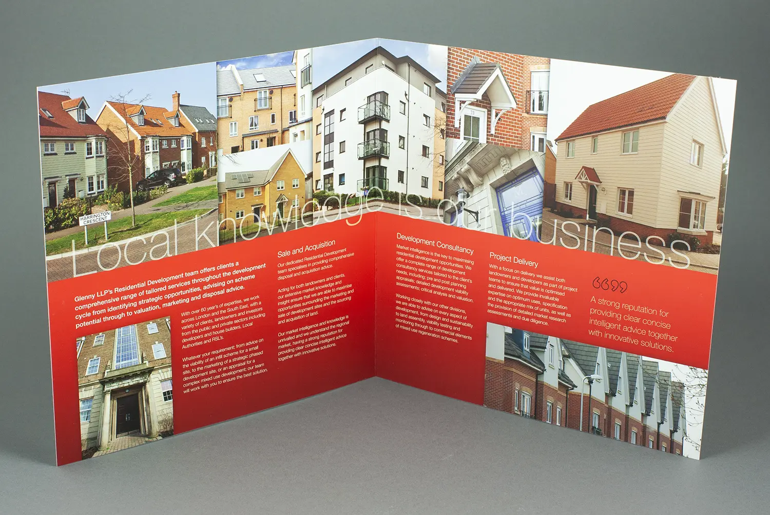 Glenny Residential brochure centre spread